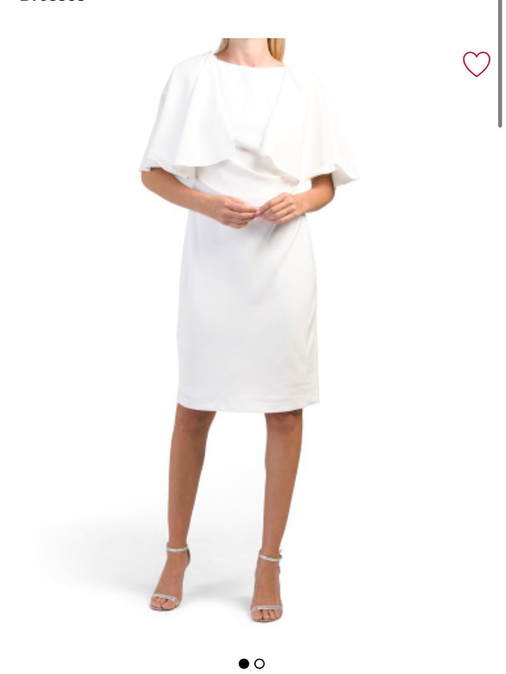 Elegant White Cape-Sleeve Sheath Dress Sz 12